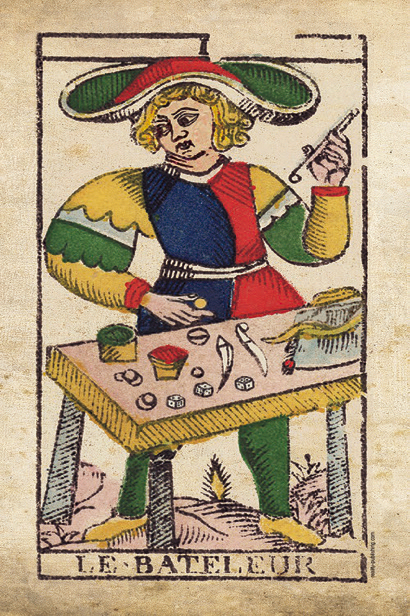 The Magician tarot card from the Marseille deck — symbolizing focused intention and clarity of purpose