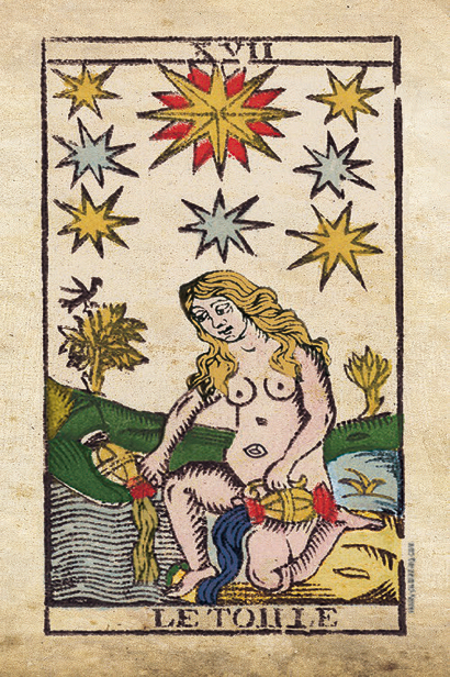 The Star tarot card from the Marseille deck — representing hope, renewal, and the inspiration that comes with new beginnings