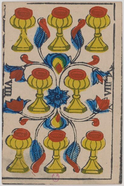 The Eight of Cups tarot card from the Marseille deck — representing the courage to walk away and seek deeper truth